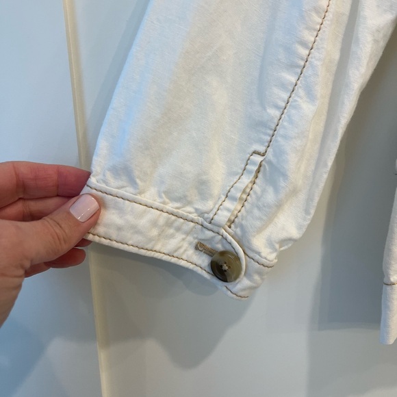 LOFT Cream Button-Front Utility Jacket - Picture 5 of 7